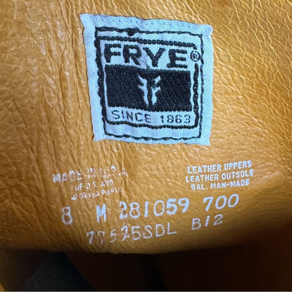 SOLD Frye Sabrina Campus Boots women’s 8 saddle brown tan leather pull on tall - Picture 12 of 13